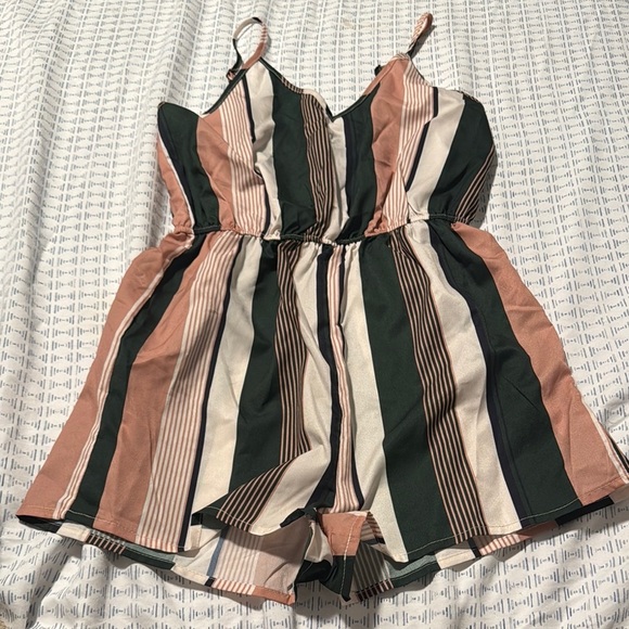 Striped Multicolor Romper - Picture 1 of 3